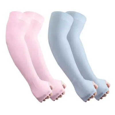 Unisex Cooling UV Arm Sleeves - Quick-Dry Compression Sun Shield, Elastic Stretch Lightweight Pairs, 1 Size Fits Most for Running, Cycling; Arm Warmers