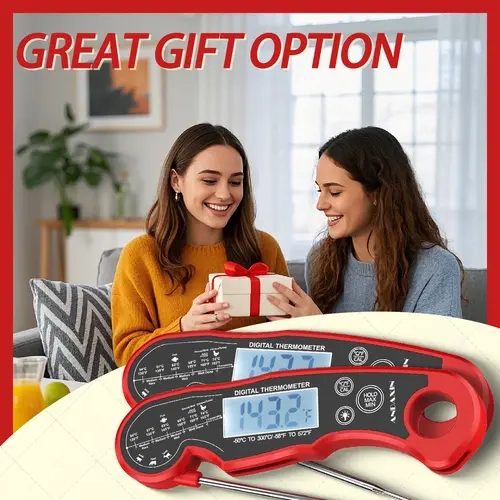 Essential Magnetic Meat Thermometer, 3s Instant Read Digital with Ambidextrous Backlight and IP67 Waterproof for Kitchen & Outside, BBQ, Turkey, Candy, Liquids, Beef