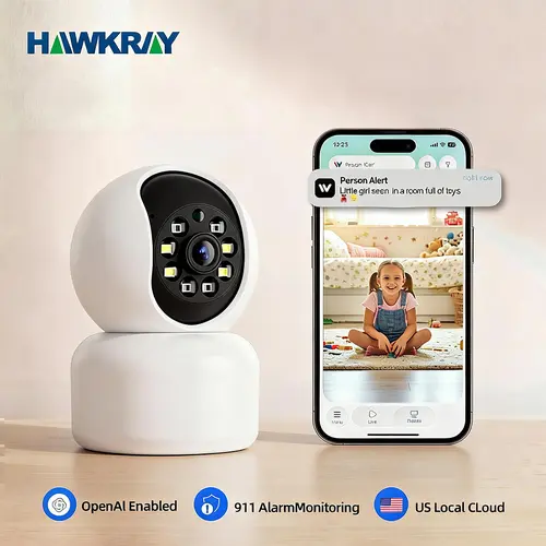 Hawkray Puppy Camera for Dog & Cat Owners, 3MP 2K Remote Monitoring Camera, AI Multi-Pet Recognition, AI Summary, 2-Way Soothe Audio, 5G, Anti-False Smart Alerts, Activity Tagging, Name Labeling, Smart Home Security Device, 2Way Soothe Audio