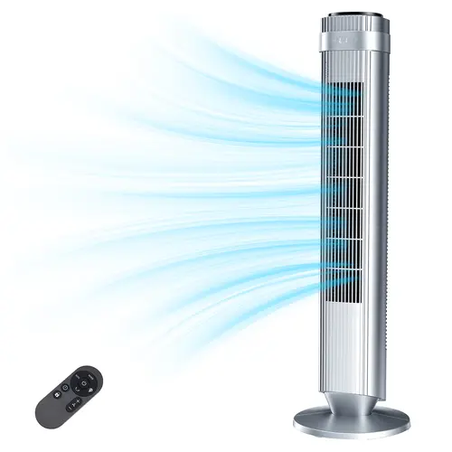 Tower Fan for Bedroom, 28dB Silent Standing Fan with 12H Timer, Smart Auto Mode, 64° Oscillating Bladeless Cooling Fan for Home Office,,summerwins