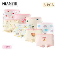 MIANZHI Toddler Girls' Underwear Sets - 8-Pack Tagless Soft Combed Cotton Comfy Underwear with Elastic Spandex, Breathable All-Season Inner Wear for 2-10y Animal-Themed Girly Briefs