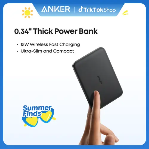 Anker Nano Magnetic Power Bank Charger - 5000mAh Qi2 15W Max Wireless Charging, Ultra-Slim Portable Rechargeable Mobile Smartphone Battery, Mini EDC Gear for iPhone 17/16/15/14/13/12 Series (MagSafe-Compatible)
