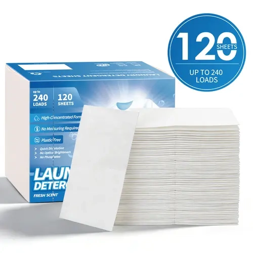 Lavender Scented Laundry Detergent Sheets (120 Count) - High-Concentration Fabric Cleaner, Fast-Dissolving for Cold/Hot Wash, Eco-Light Weight Travel-Ready Strip, Dorm Supply for College Students' Scented Laundry Needs