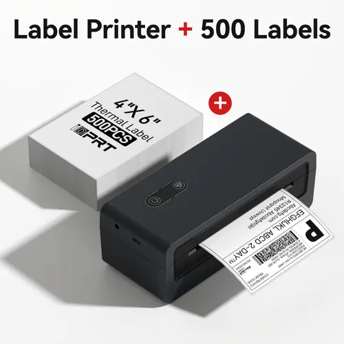 Bluetooth Thermal Shipping Label Printer 4x6 SP460BT with 500 Sheets Labels, High-Speed Label Maker for Shipping Packages, Barcodes & QR Codes, Professional Desktop Printer