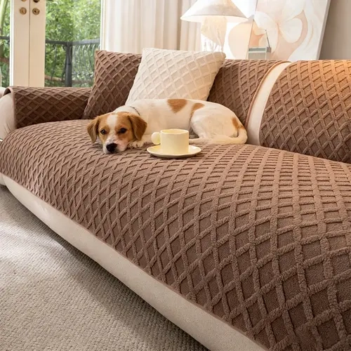 1pc Soft Cotton Velvet Sofa Cushion, All-Season Universal, Cat Dog Friendly, Non-Slip Sofa Cover, Sofa Protector Mat, 1/2/3/4 Seater Pet Pad, Sofa Furniture Slipcovers
