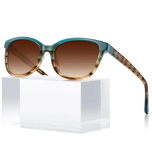 CARFIA Women's One Size Full Rim TAC Polarized Eyewear - Hypoallergenic Handmade Italian Acetate, UV400 Blocker, Skin Friendly Modern Sunglasses, Stylish Accessories, Fits Most Face Shapes, Anniversary Edition, Ideal for Driving/OOTD, Hard Protection Box