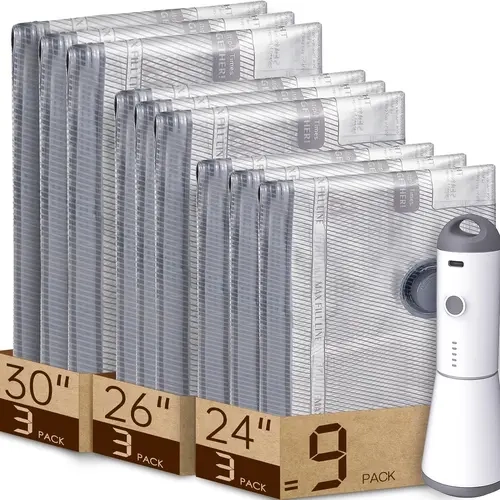 Polka Dot Vacuum Seal Storage Bags 9/18 Combo Pack with Lid, Adjustable Collapsible Degradable Daily Home Organizers, Portable Electric Pump Included, Dustproof Compression Organizer for Clothing/Blankets (5L/5M/5S), Travel-Smart Luggage Saver