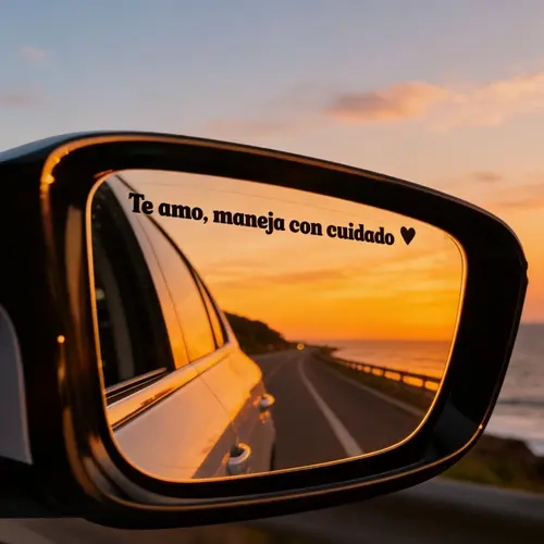 4 or 8 Pack "Te Amo Maneja Con Cuidado" 10*0.8cm Matte Vinyl Car Stickers & Truck Decals, Simple Auto Exterior Decor Accessories, Weatherproof, Abrasion-Resistant, Easy-Apply, Car-Wash Ready Safety Reminder for Rearview Mirrors, Windshields
