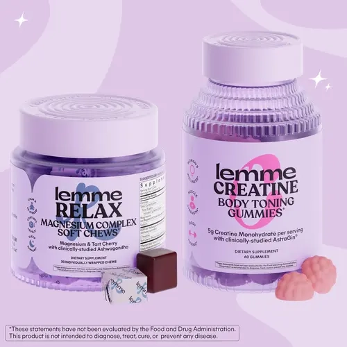 Recovery Stack Bundle - Lemme Relax Soft Chews & Lemme Creatine Gummies, Relaxation Soft Chews + Toning, Strength & Recovery Gummies with Creatine Monohydrate