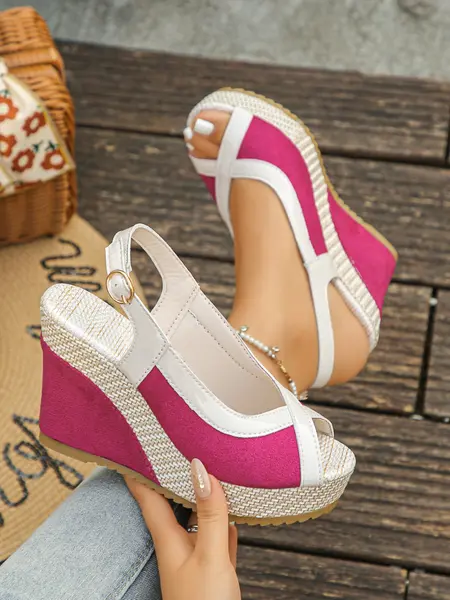 Women's Wedge Heel Sandals, Summer Outdoor Fashion Beach Shoes, Casual Comfortable Thick Sole Footwear, High Heels, Platform Sandals