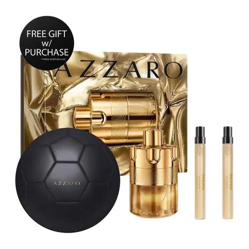 Azzaro Forever Wanted Elixir Limited Edition Luxury Men's Perfume Deluxe Gift Set - 3.4 oz (100ml) Eau de Parfum, 2 Travel Sprays, Woody Spicy Signature Scent, Leather Bottle, Men's Cologne, Boxed Designer Fragrance Set