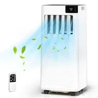 Electactic 8000BTU Compact Portable Air Conditioner - SACC Certified 3-in-1 Unit with Cooling, Dehumidifier, Fan Modes (2 Speeds), 24-Hour Timer, Full-Function Remote, LED Display, Handles, Casters for Bedroom, Cabin (Easy to Move), 2 Fan Speeds, Cooling