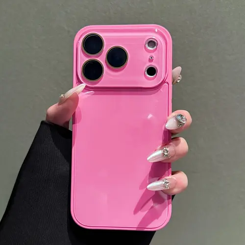 Candy Macaron Crystal Clear iPhone Case, Skin-Feel Soft TPU Bumper & Hard PC Back, Full Lens Protection, Cute Minimalist Pink & White, Compatible with iPhone 17/16/15/14/13/12/11 Pro Max Plus Air 17E 16E MINI