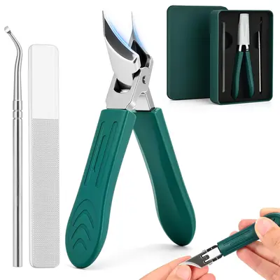 Manicure Nail Tool 3-Piece Set - 25° Ultra-Sharp Stainless Steel Clipper, File & Lifter for Precision Trimming & Care, Professional Quality, Easy-Clean & Durable