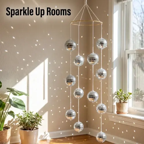 Disco Ball Hanging Wind Chime, Creative Sun Catcher, Decorative Home Garden and Indoor Room Hanging Decoration Ornament
