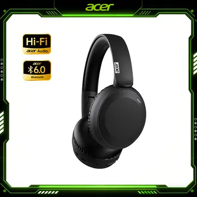 [Summer Wins]Acer OHR205 Wireless Headphones - Hi-Fi Stereo Audio, Foldable Portable Electronic, Bluetooth +3.5mm Wired Cable Option, Spring Gaming Gift for Him summerwins