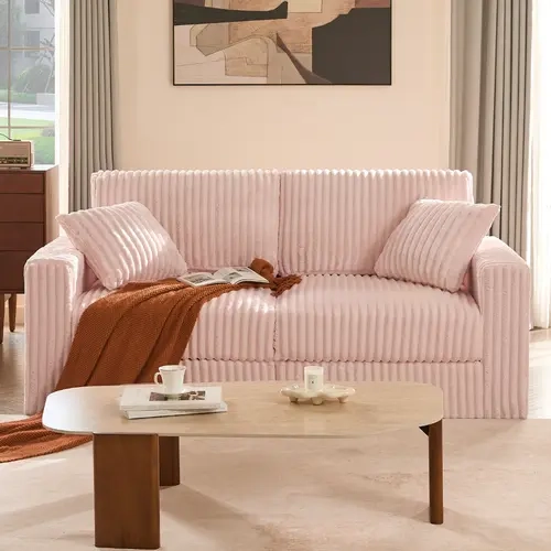 GOSUHI | 80" Modular Sectional Queen Sofa, Loveseat Corduroy Couch with Deep Seats, Pocket Spring Cushions, SohoChic