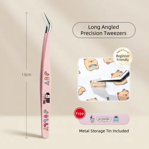 JoyJolly New Long-Angled Precision Tweezers - Beginner-Friendly, Easy-to-Control Tool for DIY Scrapbooking, JoyJolly New Scene Sticker Applications