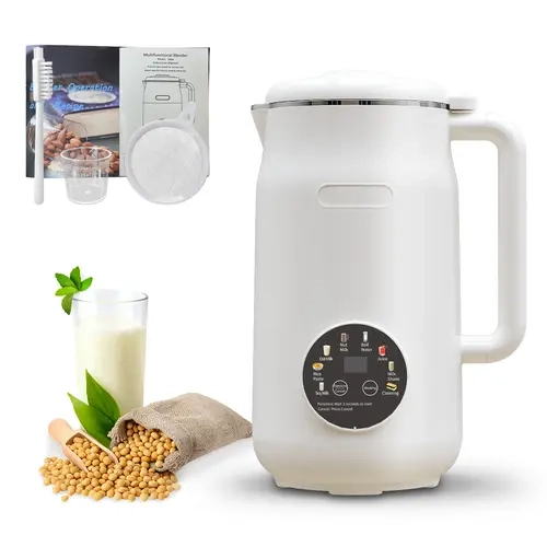 40oz All-in-1 Nut Milk Maker - 8-in-1 Automatic Countertop Blender, Blends and Cooks Creamy Almond/Oat/Soy Milk, Soup Maker, 304 Stainless Steel Inner Container, 10 Blades, 12-Hour Delay Start