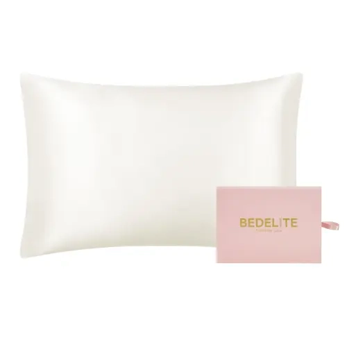BEDELITE 100% Pure Mulberry Silk Pillowcase - 22 Momme 6A Grade Fibers, Cooling Bedding Pillow Cover with Hidden Zip Secure, Beauty Sleep Gift for Hair & Skin Improvement, 1pc