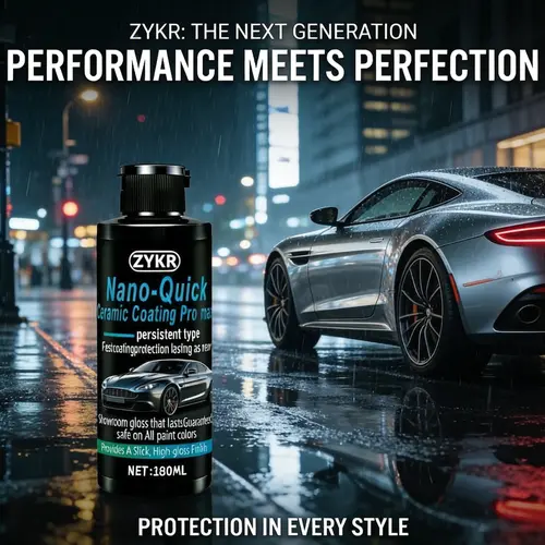 ZYKR Nano Ceramic Coating Professional Edition MAX Version is specially designed for automobiles. It utilizes advanced ceramic technology and features dust-proof, water-resistant properties as well as long-lasting luster. Capacity: 180 milliliters.