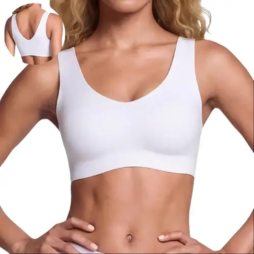 【Creator's Pick】 - ubras Seamless Wireless Bralette Light Support Sports Bra for Yoga & Low-Impact Workout, Wide Straps, Super Soft, Comfort Full Coverage Everyday Comfort  Wear Underwear Women
