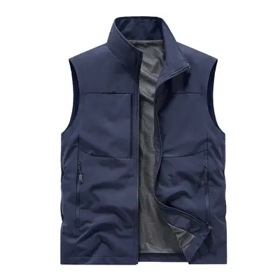 New Men’s Workwear Vest — Stand Collar Zip Design, Windproof & Wear-Resistant, Suitable for Commuting and Outdoor Use, Versatile Vest Jacket Gilet