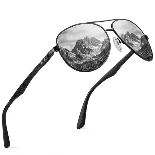 ZENOTTIC Men's Classic Wide-Fit Polarized Sports Sunglasses - High Quality, Trendy Casual, Male Fit, Full Rim, Carbon Fiber Temples, UV400 Protection, Wide Temp Flex, TAC Lenses, Rim Locks, Outdoor Sport, Fishing Use