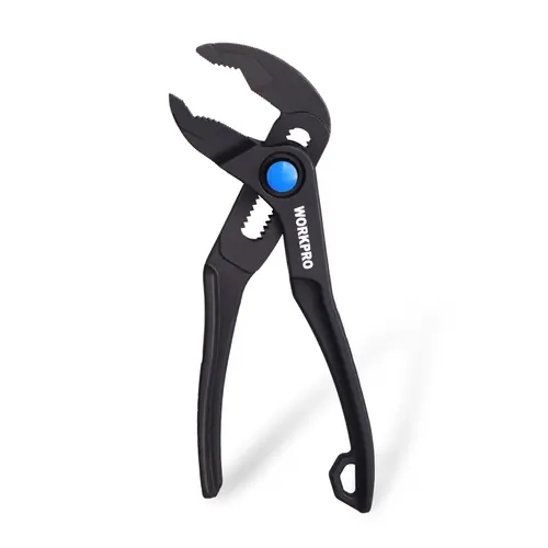 #toolupgrade WORKPRO Mini Water Pump Pliers, 4-Inch Groove Joint Pliers, Fast Adjustable Tongue and Groove Pliers with 15-Position Push-Lock, V-Jaw for Multi-Surface Grip, Ideal for Tight Spaces and Versatile Use