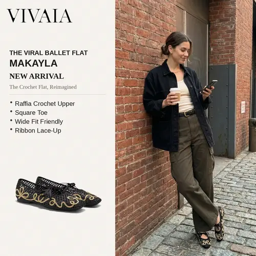 VIVAIA Women's Wide Feet Friendly Fashion Flat Shoes - Maura Carey Footwear, Square Toe, Slip-Resistant, 1cm Low Heel, Moisture-Wicking Recycled Knit Upper, Breathable Airy Mesh, Eco-Friendly Techniques, Casual Walking Shoes