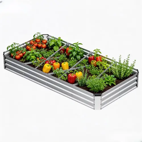 Sweetcrispy Rust-Resistant Galvanized Steel Planter Box Kit - 12×4×1ft Rectangular Outdoor Planters, Tool-Free Assembly, Safety Design, X-Bar Stability, All Seasons Use, Great for Veggies & Herbs, Grow Veggies/Flowers, Hardware, Gloves (Beginner-Friendly)