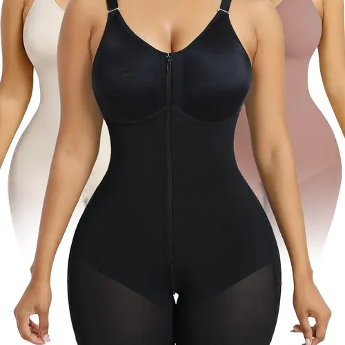 Fajas Para Mujer Faja Waist Trainer Full Body Shapewear for Women Faja Body Shaper Comfortable Fit Butt Lifter Shaper with Zipper Tummy Control Bodysuits Crotch Detachable Shoulder Strap Ultra Stretch Fabric Customizable Fit Zip-Up Comfort Breathable