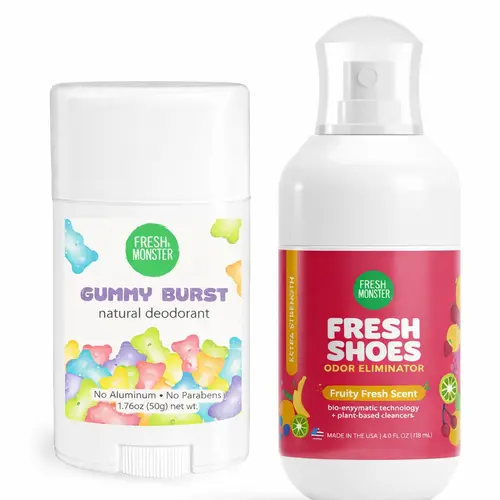 Natural Deodorant for Kids and Deodorizing Shoe Spray