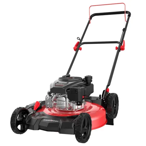PowerSmart 18-Inch/21-Inch 144cc 4-Cycle OHV Gas Lawn Mower, 2-in-1 Mulch & Side-Discharge, 6-Position Adjustable Cutting Height, Durable 10-Inch Rear Wheels, Foldable Design, (DV8618C/DV8621C)