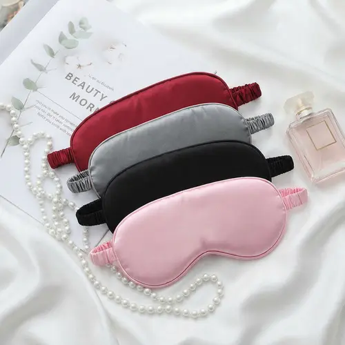 Sohochic Unisex Luxury Sleep Mask - Dark Green & Apricot Soft Silk-Like Faux Fiber, One Size, Adjustable Secure Strap, Lightweight Basic Office & Airplane Nap Sleep Aid