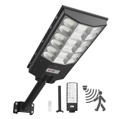 VEVOR 12000W Solar-Powered LED Exterior Security Flood Light, 900000LM Energy-Saving Solar Lights Outdoor, Ground-Mounted Dusk-to-Dawn Lighting with Motion Sensor, 240° Wide-Angle, 25000mAh, IP65 Waterproof, Easy to Install, No Wiring for Driveways