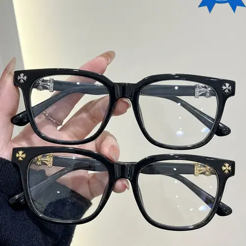 2PCS New Trendy Square Frame Eyeglasses, Fashion Glasses, Unisex Stylish Light Luxury Elegant Artsy Business Frames, Available in Multiple Colors, Perfect Gift for Him, Suitable for Daily Wear