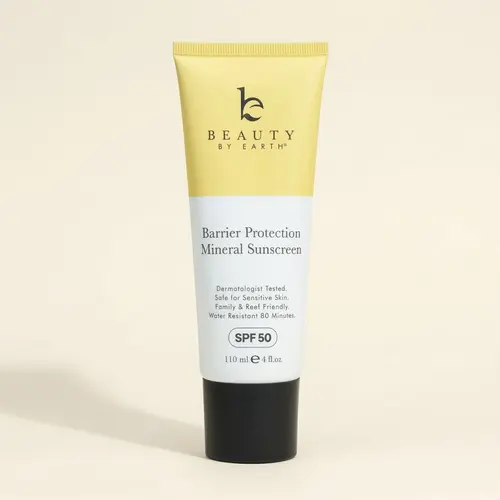 Beauty by Earth Barrier Protection Mineral Body Sunscreen SPF 50 - Hydrating No White Cast SPF Protection for Sensitive Skin sunscreen