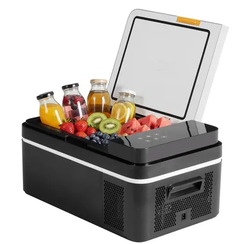 Sweetcrispy 21QT (20L) Compact Portable Car Freezer Cooler - 12/24V DC & 100-240V AC Energy Saving Refrigerator, -4°F to 68°F Single-Zone, Bluetooth App Digital Automatic Temp Control, Car Battery Protection, Child Lock, Camping Use, Energy Saving Refrige