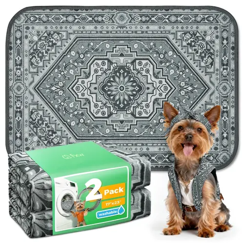 FXW Reusable Puppy Pad - Machine Washable Pee Pad with 0.4L Capacity, Over 100x Reusable, Leakblock TPU, Anti-Slip Design, Eco-Friendly, Cost-Saving Floor Protector for Dog Crate, Playpens, Absorbent Pet Supply