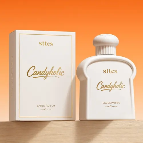 Sttes Candyholic Unisex Long-Lasting Eau de Parfum (3.4 Fl Oz/100ml) - Women's Sweet Gourmand Fragrance, Coconut-Honey Mid Notes, Cotton Candy Hit, Butterscotch, Honey Candy Gift Item