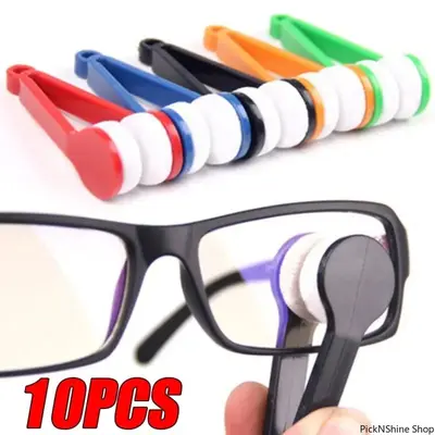 Unisex Portable Microfiber Eyeglass Cleaning Brush Set - 5/10pcs Compact Lens Care Tool with Microfiber Cloth for Eyewear Dust Removal, Ideal for Daily & Travel Use