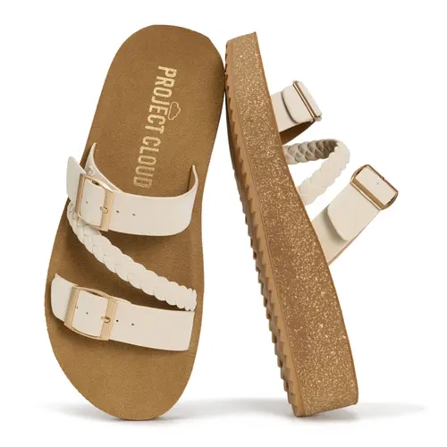 Project Cloud Women's | Eco-Crafted Leather Womens Summer Shoes | Lightweight | Non-Slip - Kreme