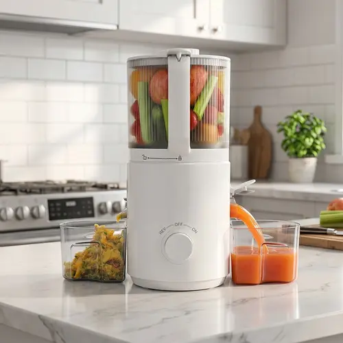 Masticating Cold Press Juicer Machine - 7-in Wide Feed Chute, 120oz Large Capacity, 3-in-1 Almonds Milk Nut Maker, 120V/350W, Food Grade, Dishwasher-Safe, Anti-Slip Ft, Hard Fruit Crush, Sorbet Prep, Whole Fruit Fit, Easy Assembly & Cleaning