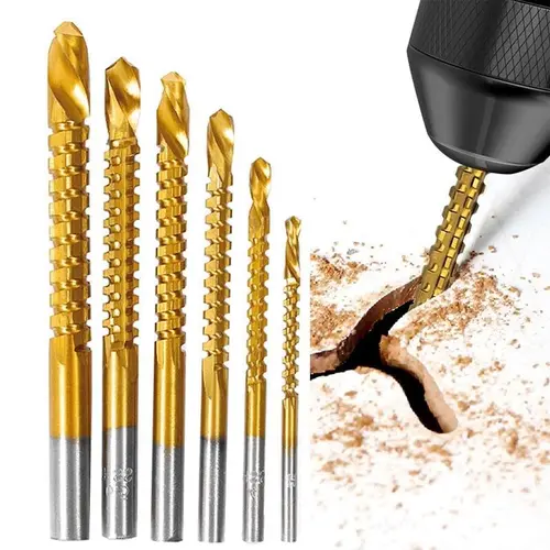 GJANSH Titanium-Plated High-Speed Steel 8 Counts Metalworking Set for Drilling Screwing Boring Carving Cutting Polishing Durable Tools Plunge