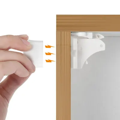 Vmaisi Magnetic Cabinet Locks Baby Proofing with Mom Tested Child Safety Latches Includes Magnet Keys & 2 Reusable Installation Cradles for Kitchen Bathroom Pantry
