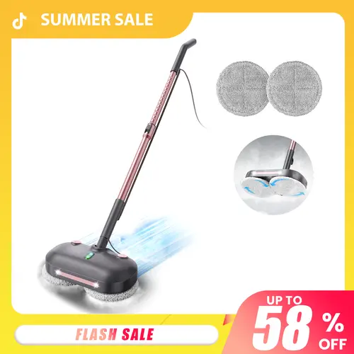 [FallDealsForYou]F6 Scrubbing Steam Mop with Electric Brush, 284℉ Steam & High-Speed Rotating Pads, LED Headlights, Safe for Hardwood/Laminate/Tile/Marble Floor[SummerWins],back to school,back to school haul