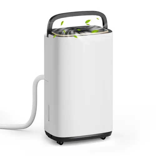 TEHANLD Compact Quiet Dehumidifier for Home (5000 Sq.Ft), 52PT/24H Compressor Unit with Drain Hose, 0.33 kwh Energy Efficiency, Dehu/Dry/Air Modes, Humidity Display, Timer, Built-In Safety Features, Auto-Defrost Protection, Ideal for Basement