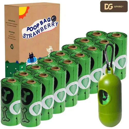DGAPHRO Poop Bags for Dogs,Thick Leak Proof Dog Poop Bags Rolls 16 (240 Bags) with Dispenser and Leash Clip for Pet Cleanup & Outdoor Use,Lavender Scented Dog Accessories(Green).