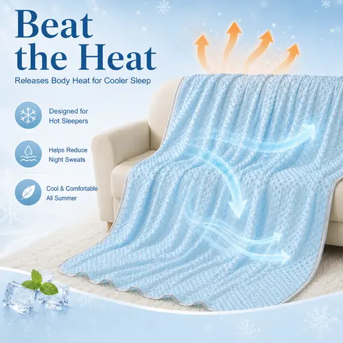 【Father's Day】Cooling Bamboo Blanket – Lightweight Breathable Oversized Design, Soft Silky Thin Cover for Couch Bed, Hot Sleeper Summer Must-Have, Machine Washable summerwins